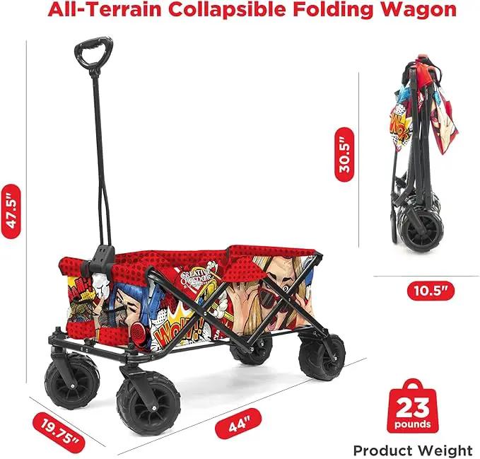 Creative Outdoor Original Folding Wagon All-Terrain Wheels by GreenHaven Gardens
