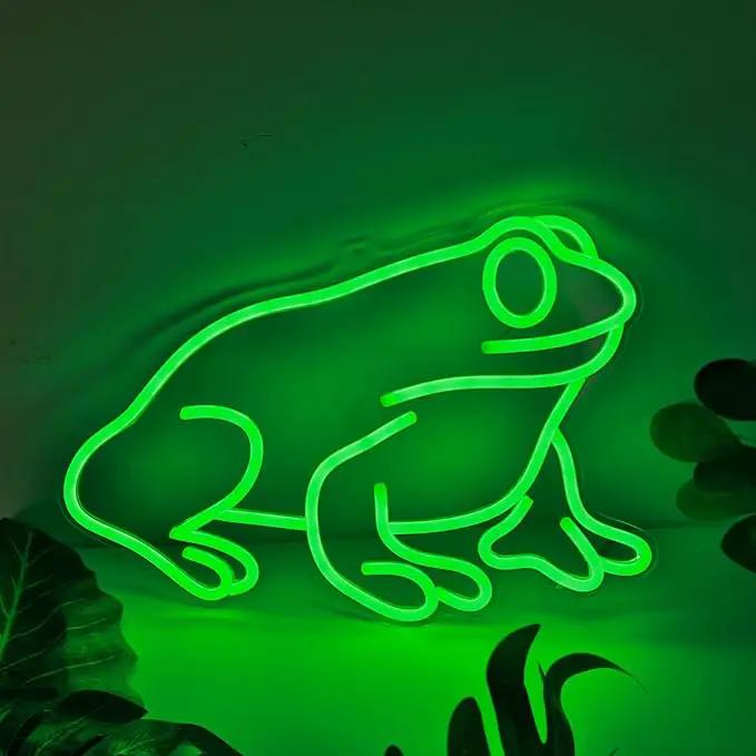 Lampeez Frog Neon Sign, Frog Lamp Wall Decor, Dimmable LED Neon Art Signs USB Powered, for Man Cave, Home, Patio, Garden, Bars, Stores, Clubs, Ideal Gift for Friends, Family and Kids by GreenHaven Gardens