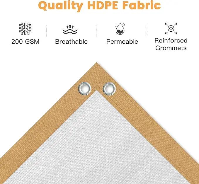 VICLLAX Shade Fabric Sun Shade Cloth with Every 2 FT Grommets for Patio Garden Pergola Cover Canopy 11x16 FT, Cream by GreenHaven Gardens