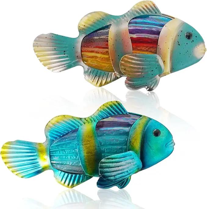 LIFFY Metal Fish Wall Decor - Outdoor Metal Wall Art - Coastal Wall Decor - Hanging Decoration for Garden, Fence, Living Room, Bedroom | Wall Art (11.8", 2 pcs) by GreenHaven Gardens
