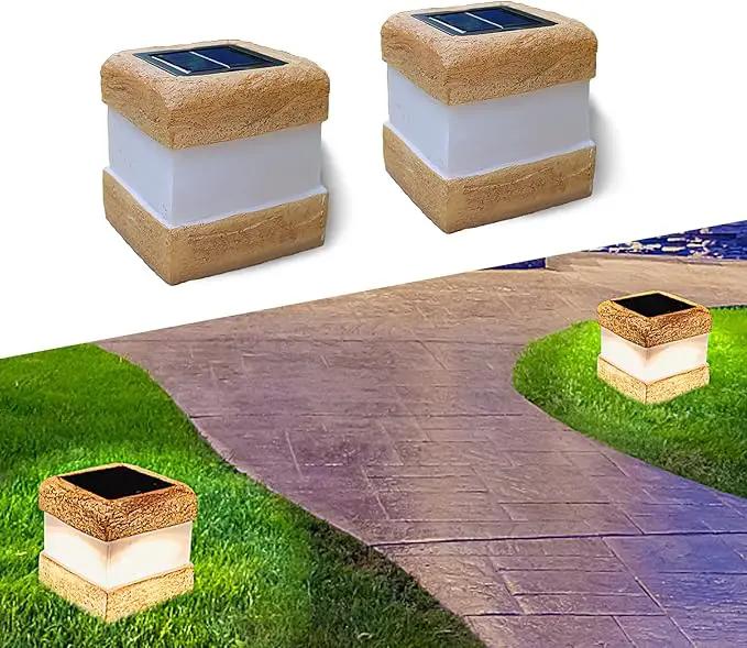 2 Pack Solar Rock Lights Outdoor - Solar Garden Decor Landscape Pathway Lights Waterproof with Warm LED Lights for Table Patio Yard Garden Walkway Decor(Brown) by GreenHaven Gardens