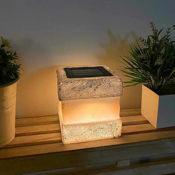 2 Pack Solar Rock Lights Outdoor - Solar Powered Landscape Ground Fake Rocks Light Waterproof with Warm LED Lights for Table Patio Yard Garden Pathway Walkway Decor(Grey) by GreenHaven Gardens