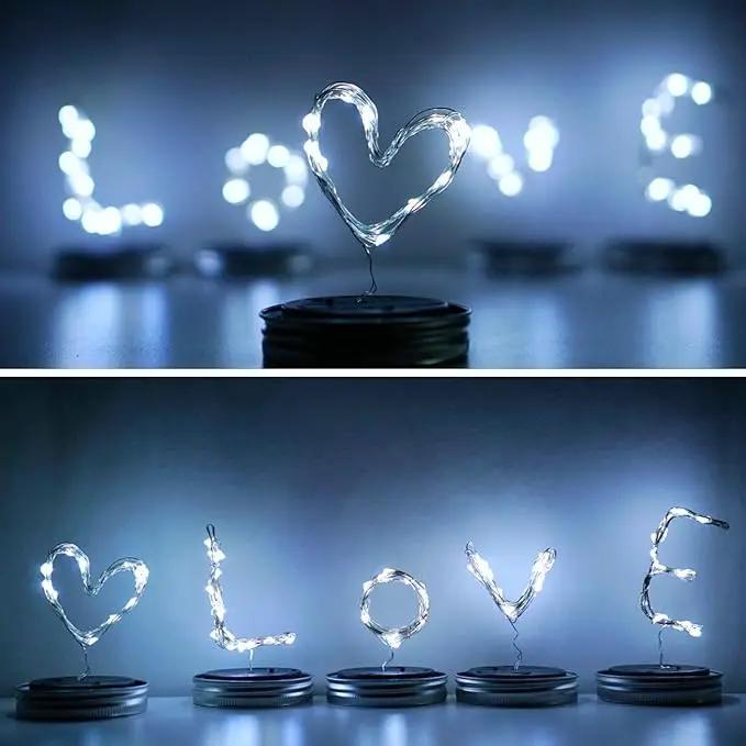 Solar Mason Jar Lights, 12 Pack 30 LED Waterproof Lid Light with Hangers (No Jar), Fairy Firefly Outdoor String Lights for Regular Mason Jar, Patio, Yard, Garden, Wedding Decoration (Cold White) by GreenHaven Gardens