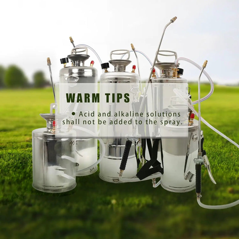 1.5 Gallon Stainless Steel Sprayer Hand Pump Sprayer with Pressure Gauge Safety Valve Adjustable Nozzle for Gardening Lawn and Cleaning by GreenHaven Gardens