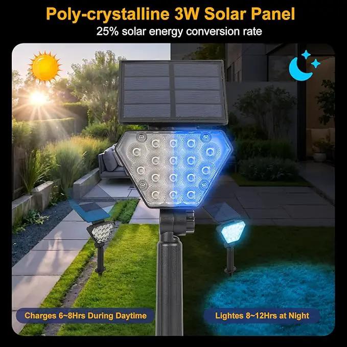 T-SUN Solar Spot Lights Outdoor 6Pack Blue Solar Christmas Spotlights Landscape Lights IP65 Waterproof Auto On/Off for Garden/Yard/Pathway/Patio by GreenHaven Gardens