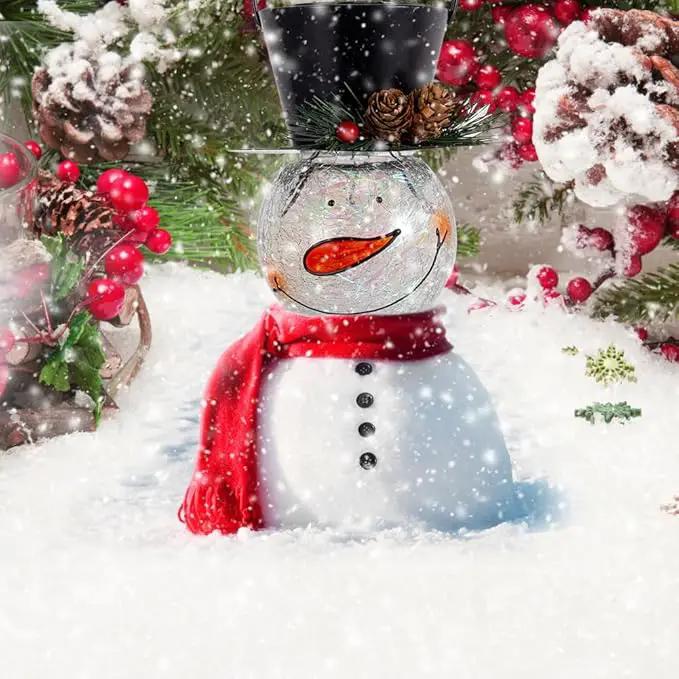 Starsoul Snowman Solar Lanterns, Christmas Outdoor Hanging Lantern Waterproof Decorative Snowman Lamps Decor for Garden, Patio, Yard, Porch, Xmas Holiday Party Decor (Pinecone) by GreenHaven Gardens