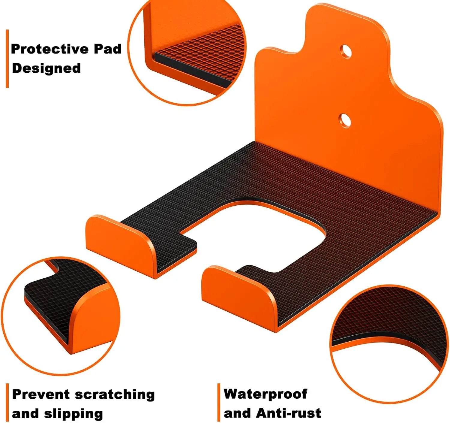 Garage Organizer Trimmer Rack, Garden Power Tool Hanger Weed Whackers Holder Wall Mounted for Grass Trimmer, Hedge Trimmer, Garage Trimmer, Garden Tools,1 Pack(Orange) by GreenHaven Gardens