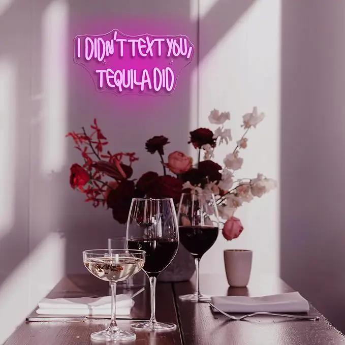 I Didn't Text You, Tequila Did Neon Sign for Wall Decor,Neon Light for Bedroom Bar Man Cave Business Bar Decoration by GreenHaven Gardens