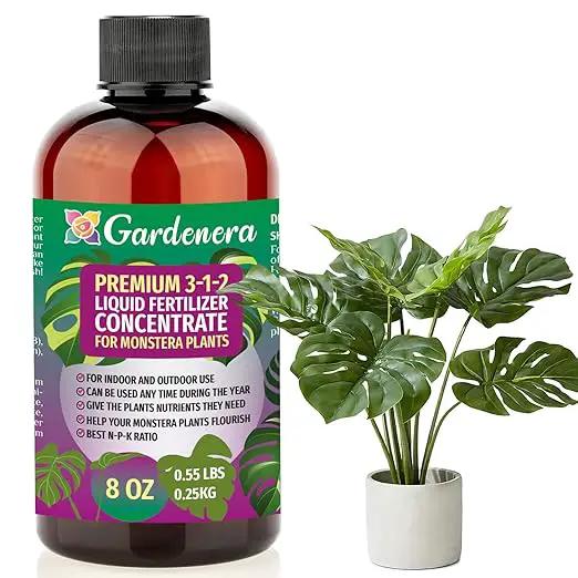 Premium Liquid Monstera Plant Fertilizer - 3-1-2 Concentrate for Indoor Plants and Flowers by Gardenera | Organic Plant Food for Monstera - 8oz by GreenHaven Gardens