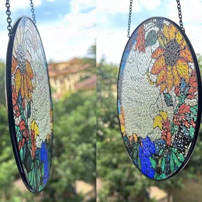 The Lord Suncatcher Stained Glass - As for Me and My House We Will Serve The Lord Christian Wall Decor | Bible Verse Wall Art for Bible Lovers Bible Verse Wall Art Themed Gift by GreenHaven Gardens