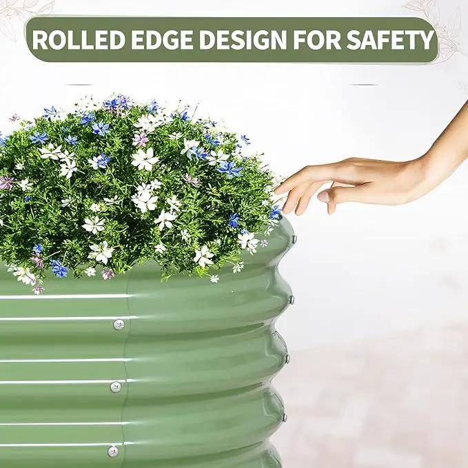 Galvanized Raised Garden Bed Outdoor- 2 Pcs Raised Beds for Gardening| Metal Planter Box, Steel Raised Garden Bed Kit with Gloves for Vegetables, Flower, Herbs (6x2x1.4FT, Green) by GreenHaven Gardens