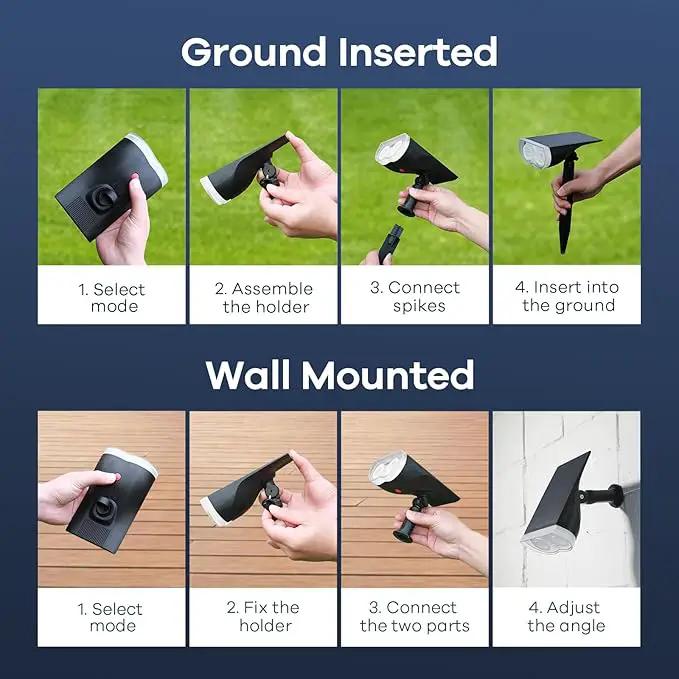 Consciot Solar Spotlights Outdoor, Daylight IP67 Waterproof 2-in-1 Solar Spot Lights, Durable Christmas Decorations Lights for Garden Yard Pathway Driveway Porch Walkway, Auto On/Off, 6 Pack by GreenHaven Gardens