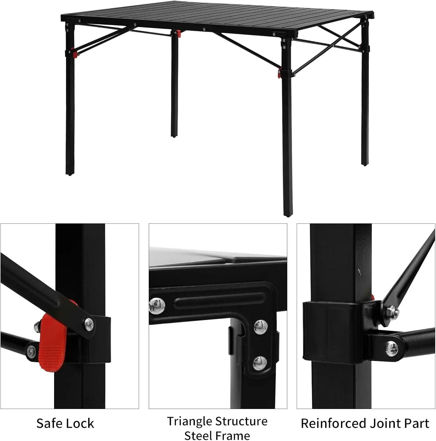 KingCamp Lightweight Compact Folding Camping Table,Stable Aluminum Alloy Folding Roll up Table for 4-6 Person for Picnic, Camping, Barbecue and Party,Portable Multifunctional Table with Carry Bag by GreenHaven Gardens