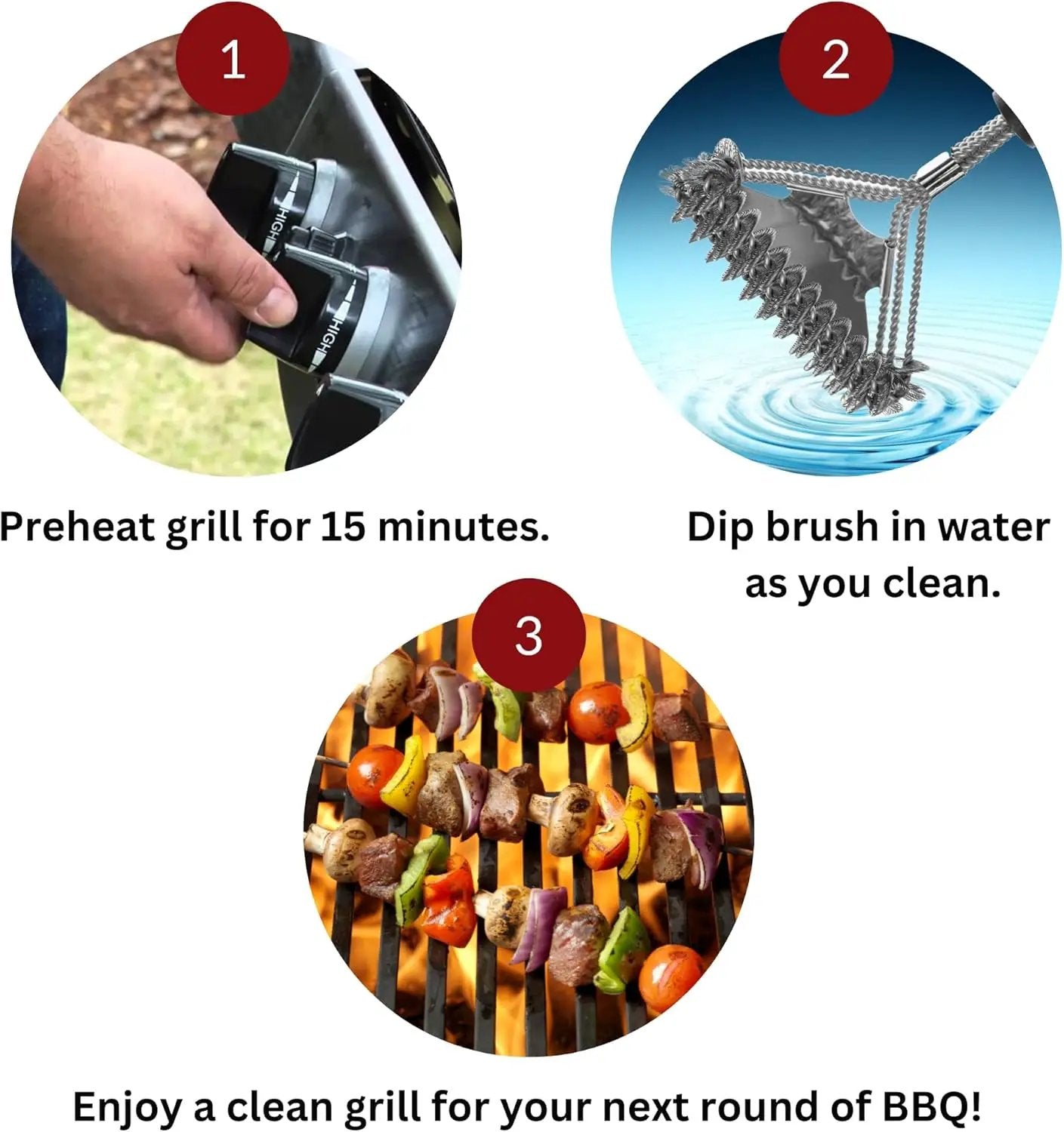 Valore BBQ Brush Bristle Free – 2 in 1 Grill Scraper & Barbecue Brush – Stainless Steel BBQ Grill Brush & BBQ Scraper Combo for Outdoor Grills – BBQ Brushes for Grill by GreenHaven Gardens