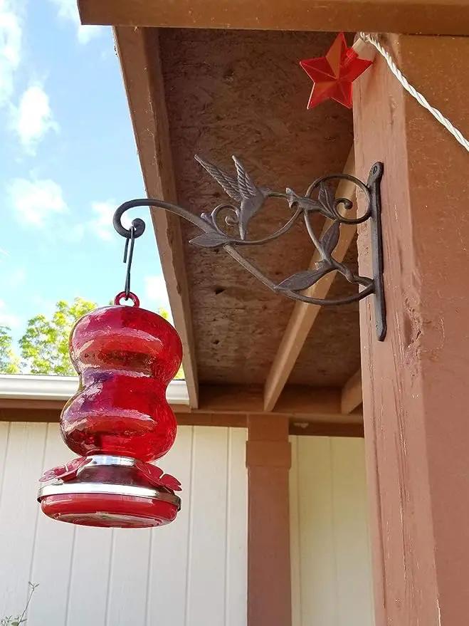 Mkono Hanging Plant Bracket Hook Iron Decorative Plant Hanger for Flower Basket Bird Feeder Wind Chime Lanterns, 1 Pack by GreenHaven Gardens