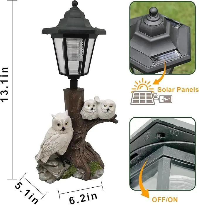 Owl Solar Lights Outdoor Garden,Solar Owls for Outdoors,Solar Powered Owl Garden Statues Decor,Unique Gifts Lights for Patio,Yard,Balcony by GreenHaven Gardens