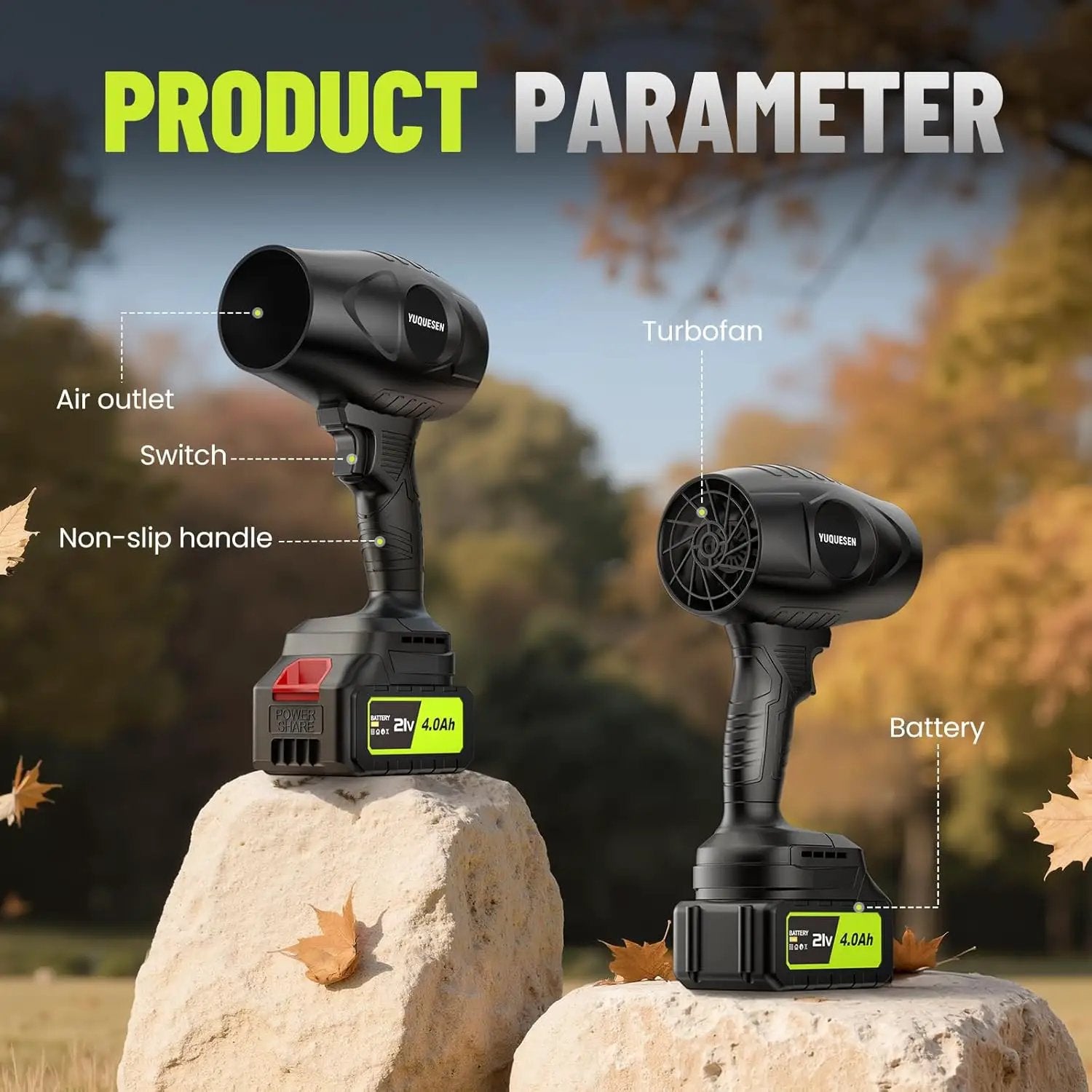 Cordless Leaf Blower 990,000 RPM - 21V Electric Leaf Blower with 4.0Ah Battery & Charger - Ultra Lightweight Handheld Blower for Patio, Garden, Driveway by GreenHaven Gardens