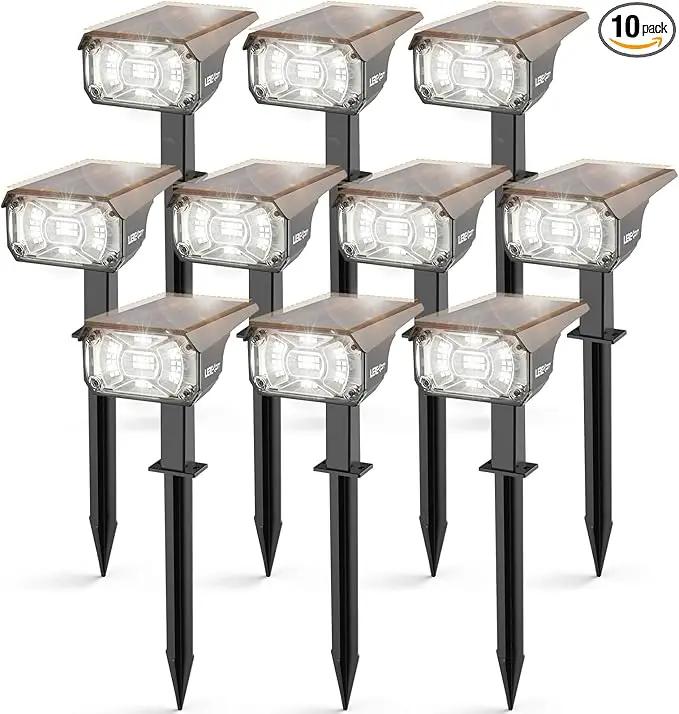 Solar Spot Lights,IP65 Waterproof 40 LED's Landscape Spotlights,3 Modes Outdoor Garden Lights, 360 Adjustable Lighting Angle, Solar Powered Wall Lights for Yard Porch 10 Pack by GreenHaven Gardens