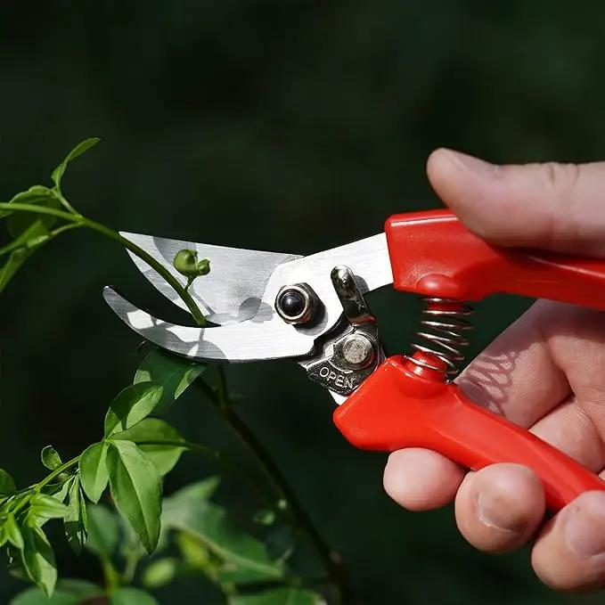 BUGUI Pruning Shears Garden Shears - Premium Alloy Steel Bypass Pruner, Precision-ground Blades, Heavy Duty Gardening Tools, 7" (H201) by GreenHaven Gardens