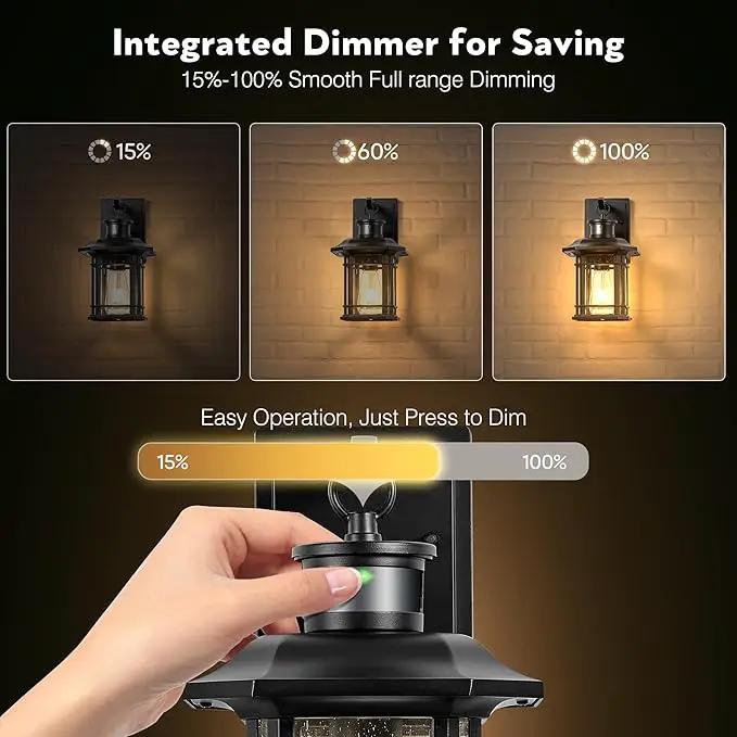 Outdoor Light Fixture With Motion Sensor, Dusk To Dawn Modern Exterior Porch Lights Wall Mount, Anti-rust 100% Aluminum Outdoor Wall Lantern, Black Farmhouse outdoor wall light For Garage Backyard by GreenHaven Gardens