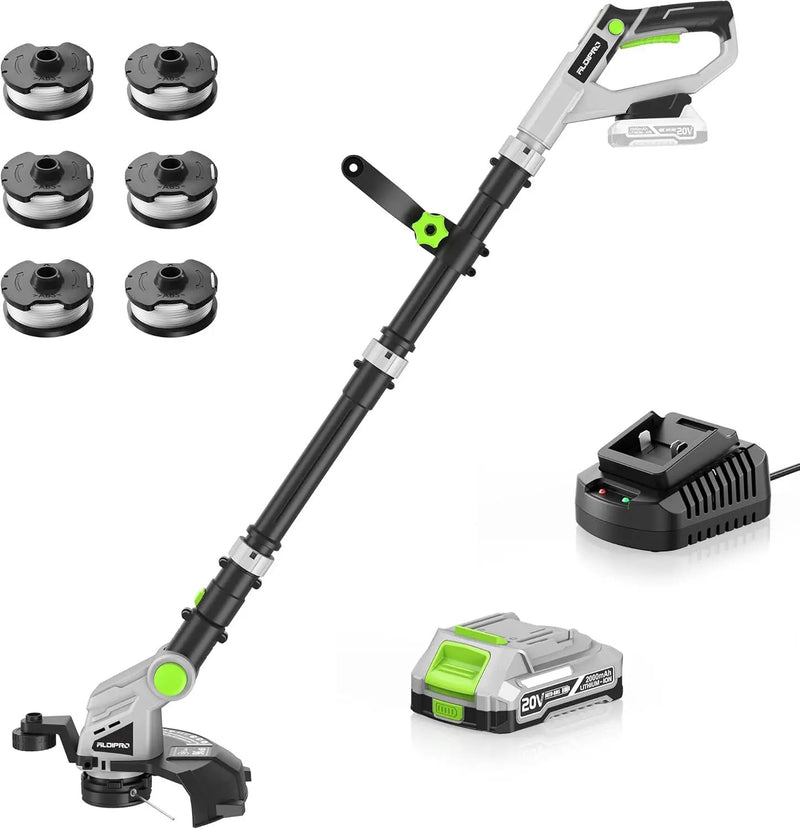 20V Cordless String Trimmer for Lawn Care 12-Inch Lightweight Weed Wacker with Auto-Feed & 2.0Ah Battery and Fast Charger, 3-in-1 Trimming Edging for Grass, Yard, Garden by GreenHaven Gardens