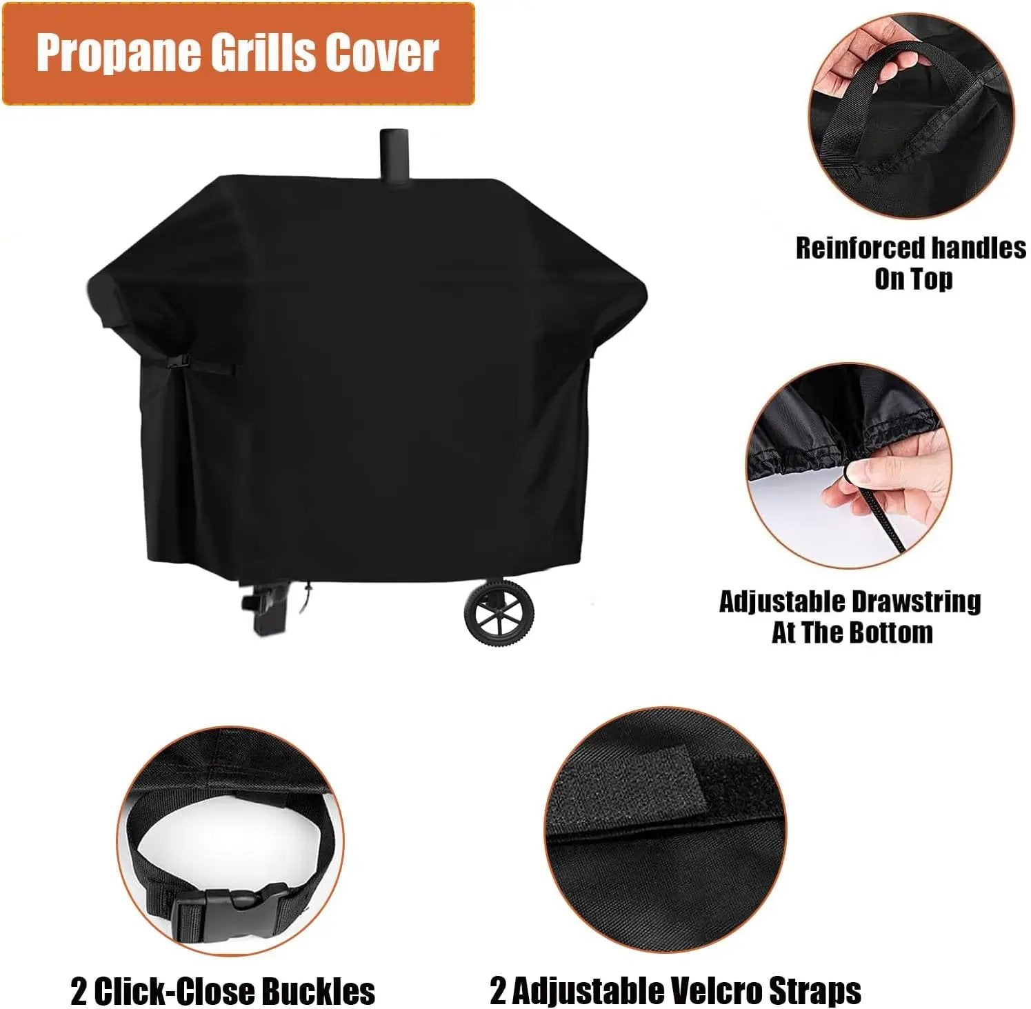 Grill Cover for Oklahoma Joe's Longhorn Combo Charcoal Gas Smokers & Grills - 24203004, Waterproof Outdoor Barbeque Smoker Covers - 36" D x 69" W x 50" H by GreenHaven Gardens
