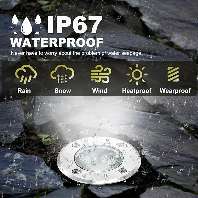 4Pack Low Voltage Landscape Lights with Connectors - 12-24V LED In-Ground Lights IP67 Waterproof Garden Lighting for Yard, Pathway, Driveway, Deck (Cool White) by GreenHaven Gardens