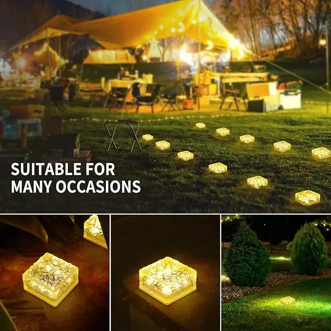 Solar Brick Lights, Outdoor Solar Lights, 4.3 * 4.3in Solar Lights 3 Pieces, Fairy Lights, Solar Brick Landscape Path Light for Garden Decor Outside,Walkway, Patio Decor by GreenHaven Gardens