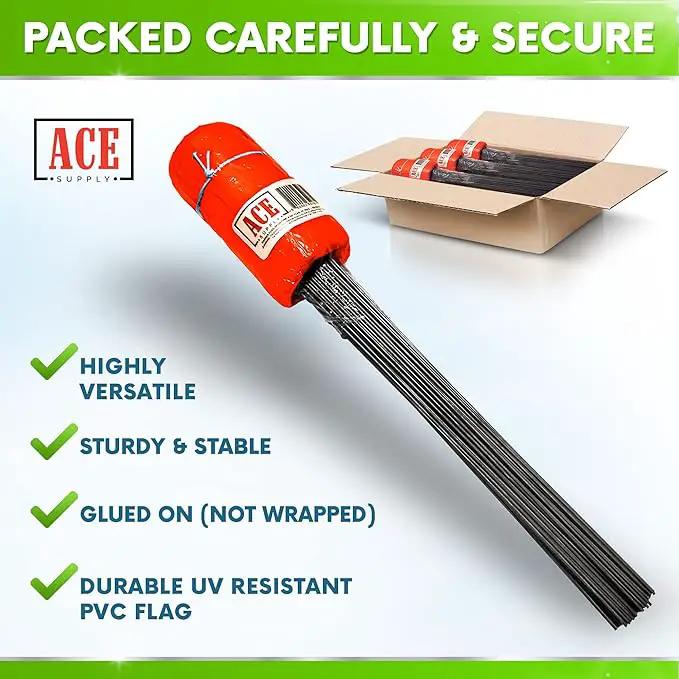 Fluorescent Orange Yard Marking Flags - 4x5x15 Inch Marker Flags - 100 Pack - Markers For Lawn, Irrigation, Landscaping, Survey & Sprinkler Head Marking by GreenHaven Gardens