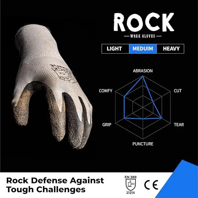 toolant Crinkle Latex Work Gloves Bulk, Rubber Coated Safety Work Gloves for Men and Women, 12 Pairs for Construction, Gardening, Warehouse (Gray, XL) by GreenHaven Gardens