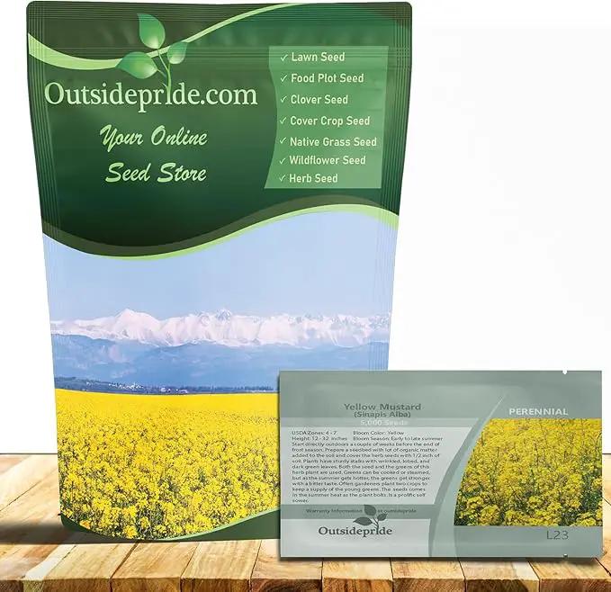 Outsidepride Yellow Mustard Seeds - 10000 Pcs Nutrient-Rich, Flavorful Annual Microgreen Seeds for Planting, Easy-to-Grow, Ideal for Indoor & Outdoor Cultivation, Soil & Hydroponic Systems by GreenHaven Gardens