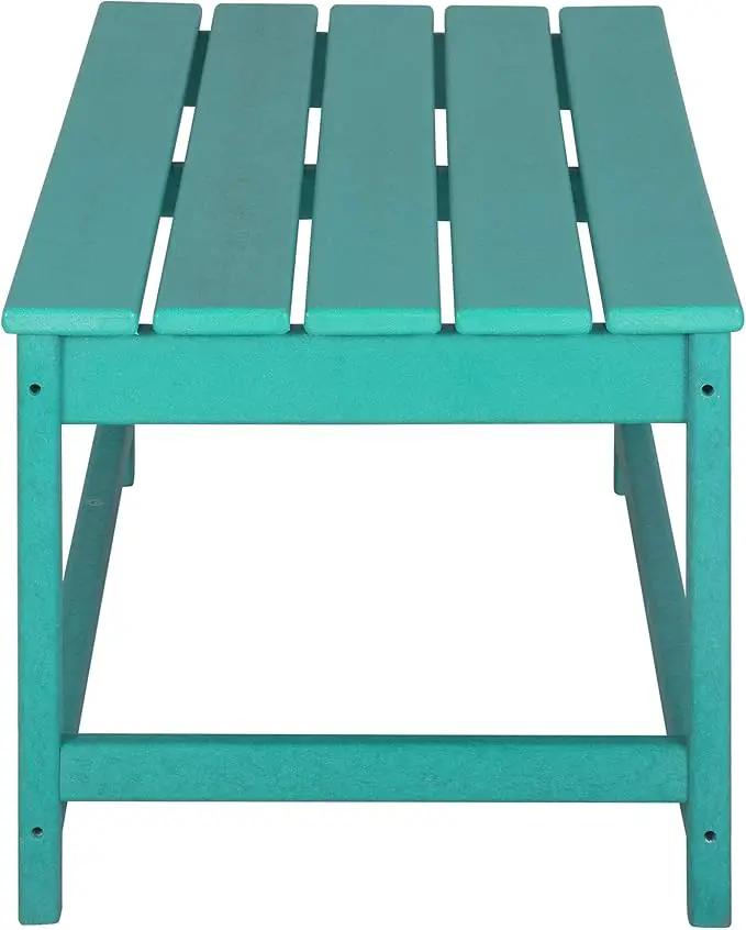 WO Home Furniture Adirondack Chairs Table Set of 3 PCS Outdoor Folding Chairs Coffee Table Weather/UV Resistant for Lawn, Garden, Bon Fire, Balcony (Turquoise) by GreenHaven Gardens