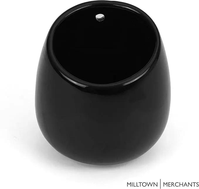 Milltown Merchants Succulent Wall Planter - Black Ceramic Mounted Vase - Plant Pot for Living Wall (1 Pack/Modern/Black) by GreenHaven Gardens