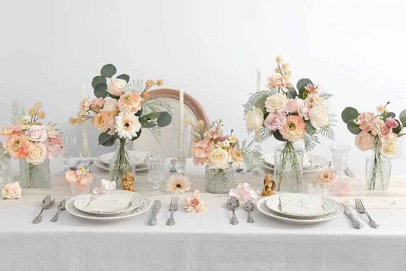 Artificial Flowers Combo for DIY Centerpieces Arrangements Wedding Bouquets Centerpieces Arrangements Party Baby Shower Home Decorations (Nude Champagne) by GreenHaven Gardens