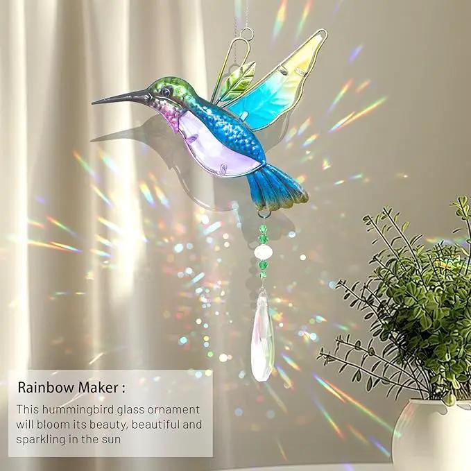 WEISIPU Crystal Suncatchers for Windows - Hummingbird Crystal Ball Prisms Hanging Crystals Ornament for Home Garden Office Wedding Christmas Decoration-Hummingbird by GreenHaven Gardens