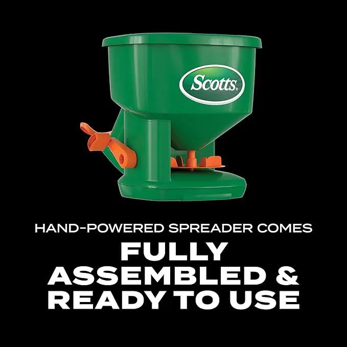 Scotts Whirl Hand-Powered Spreader for Grass Seed, Fertilizer, Salt, Ice Melt, Handheld Spreader Holds up to 1,500 sq. ft. Product by GreenHaven Gardens