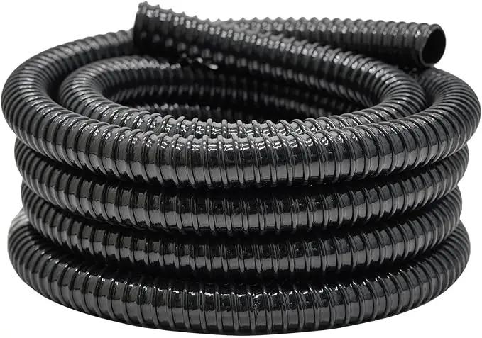1 Inch Pond Tubing, 1" ID Corrugated Water Pipe, 20 Feet Length Flexible PVC Hose Pipe with Pipe Fittings, Aquarium, Pond Waterfall, Garden Pond Pump Drainage Tube Black by GreenHaven Gardens