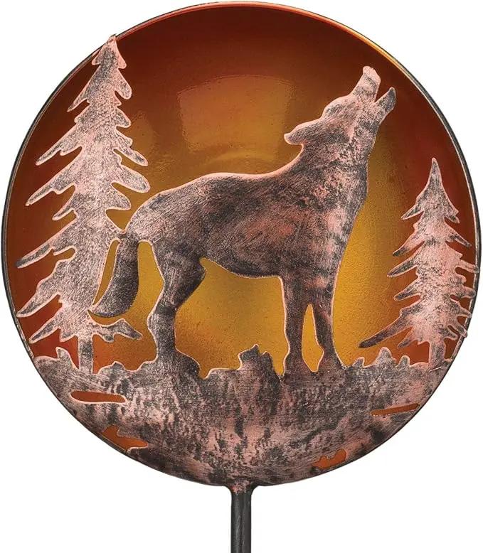Regal Art & Gift Solar Stake Lights, Outdoor LED Powered Garden Stakes, Decorative Lawn Pathway Lights for Yard, Patio, and Garden – Waterproof Stake Light, Wolf by GreenHaven Gardens