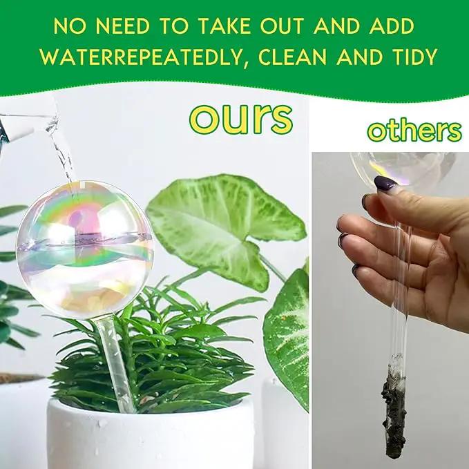 13 oz Up 2 Weeks Large Plant Watering Globes - Self Watering Bulbs for Indoor & Outdoor Plants, Glass Water Globes, Slow Watering for Plants While Away, Self Watering Planter Insert 4 Pack by GreenHaven Gardens