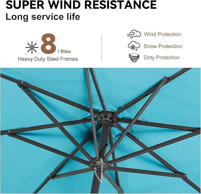 10ft Outdoor Patio Umbrella - Table Umbrella Waterprool UV Protection, Sombrillas de Patio with Push Button Tilt&Crank, Sun Umbrella for Pool, Porch, Garden, Deck, Backyard(Sky Blue) by GreenHaven Gardens