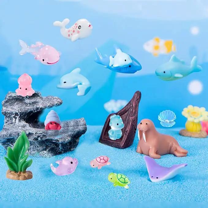 45 Pcs Mini Ocean Resin Animals Marine Miniature Animals Figurines Tiny Sea Animals Small Plastic Animals Micro Aquarium Ornaments Décor for DIY Fish Tank Fairy Garden Dollhouse Accessories by GreenHaven Gardens