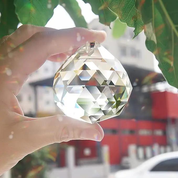 MerryNine 60mm Clear Crystal Ball Prism Sun Shine Catcher Rainbow Pendants Maker, Hanging Crystals Prisms for Windows, for Feng Shui, for Gift(60mm/2.36" 1pack) by GreenHaven Gardens