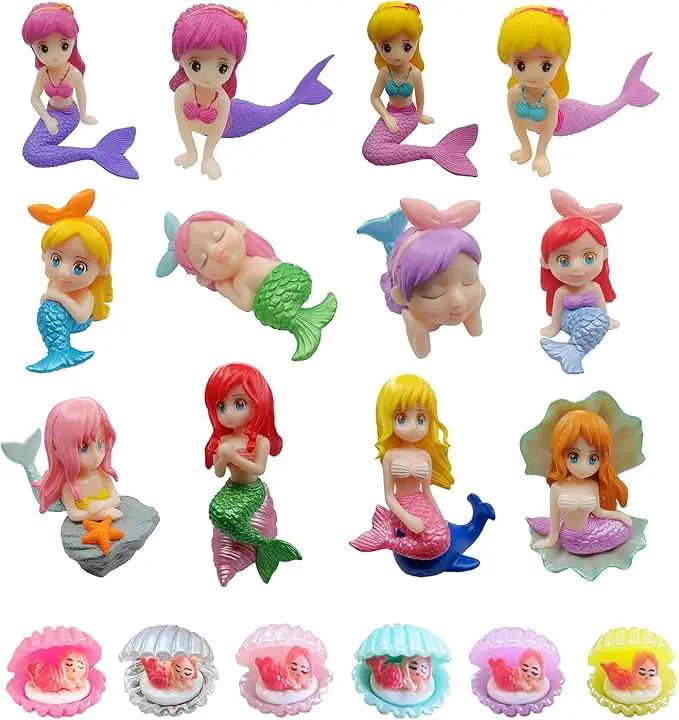 18 Pcs Miniature Mermaid Figurines,Mini Mermaid and Mini Sleeping Mermaid in Shell for Cake Decoration Home Terrarium Decoration DIY Crafts by GreenHaven Gardens