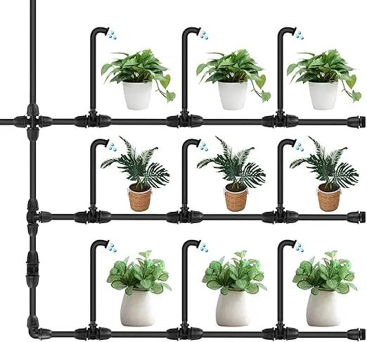 Drip Irrigation Fittings for 1/4 inch Tubing (0.16" ID x 0.28" OD), 20 Pcs Anti-Drop Locked Barbed Reducing Elbows for Drip Line Connectors by GreenHaven Gardens