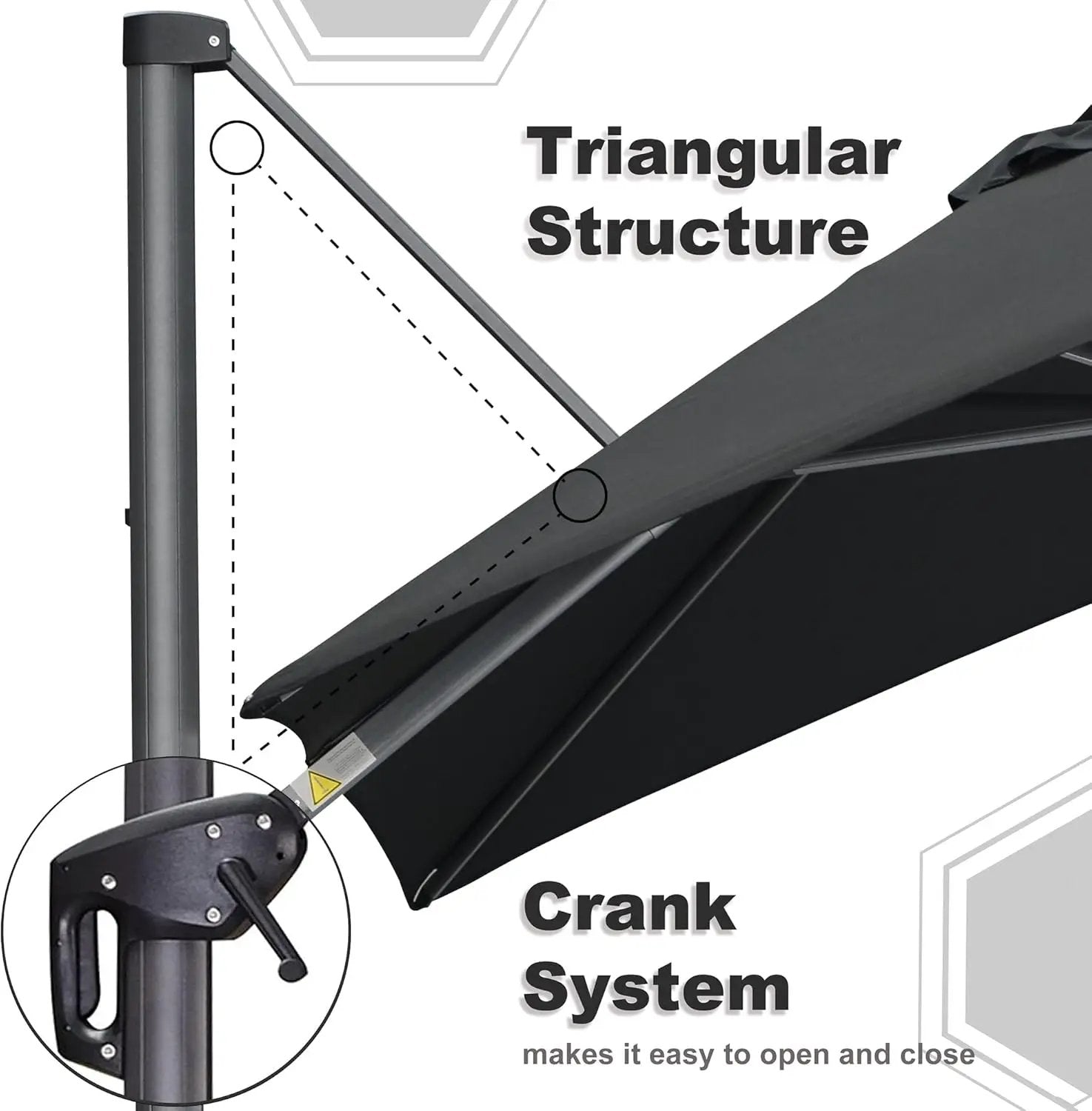 PURPLE LEAF 10 Feet Patio Umbrella Outdoor Cantilever Square Umbrella Aluminum Offset Umbrella with 360-degree Rotation for Garden Deck Pool Patio Black by GreenHaven Gardens