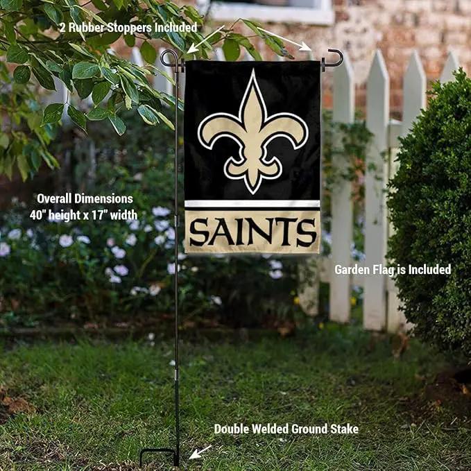 WinCraft New Orleans Saints Garden Flag with Stand Holder by GreenHaven Gardens