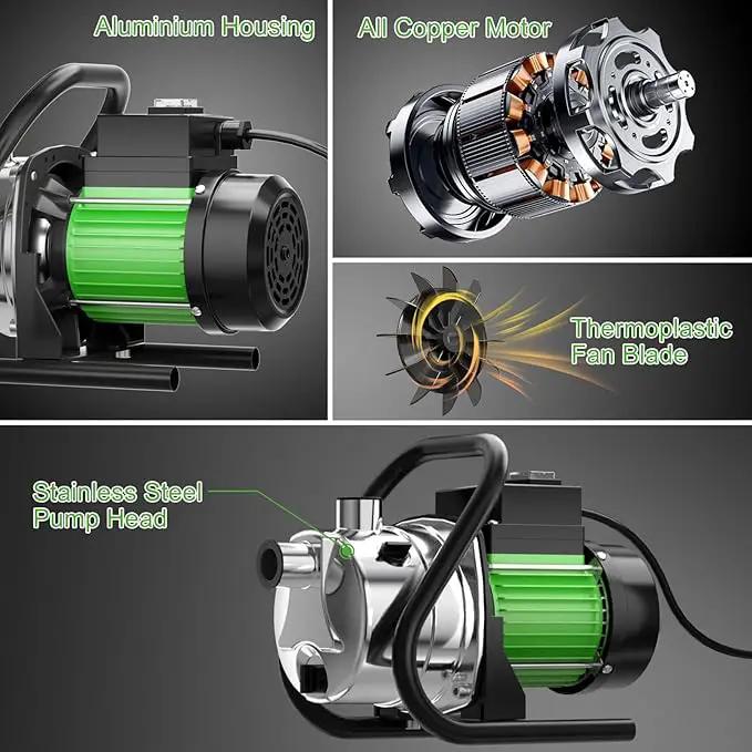 Water Transfer Pump 1.6HP 1800GPH Shallow Well Pump Electric Garden Pressure Booster Pumps for Pool Draining Farm Irrigation Lake Lawn Sprinkler System by GreenHaven Gardens