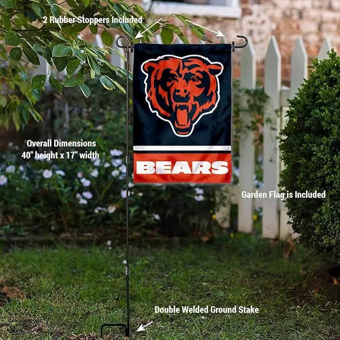 WinCraft Chicago Bears Bear Head Garden Flag with Stand Holder by GreenHaven Gardens