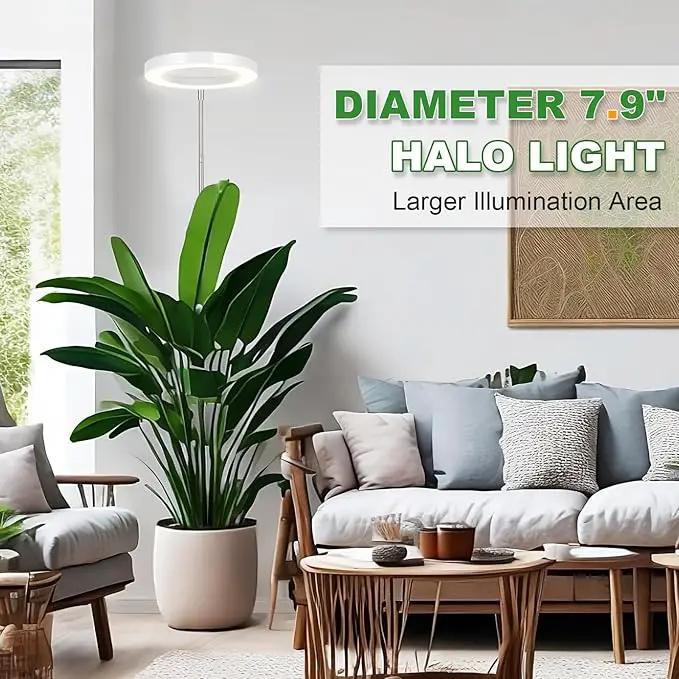 LORDEM Grow Light for Indoor Plants, 7.9" Full Spectrum LED Plant Grow Light, Height Adjustable Growing Lamp with Auto Timer 4H/8H/12H, 6 Dimmable Levels, Ideal for Indoor Large Tall Plants Growth by GreenHaven Gardens