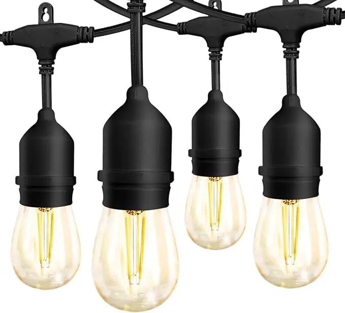 Banord Outdoor String Lights, 48FT Waterproof Patio Lights with 2W Dimmable LED Bulbs, for Outdoor Backyard, Garden, Deck, Porch, Gazebo, Balcony, Camping, Party by GreenHaven Gardens